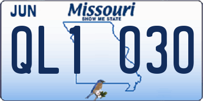 MO license plate QL1O3O