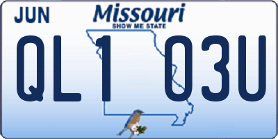 MO license plate QL1O3U