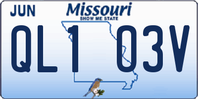 MO license plate QL1O3V