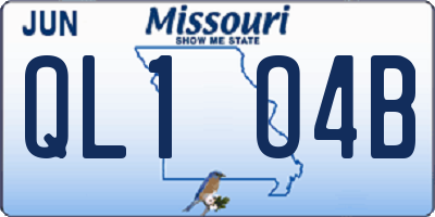 MO license plate QL1O4B