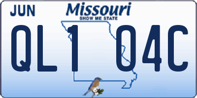 MO license plate QL1O4C