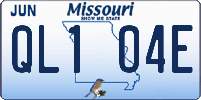MO license plate QL1O4E