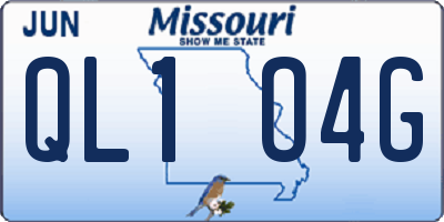 MO license plate QL1O4G