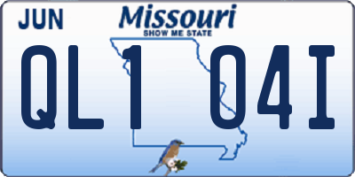 MO license plate QL1O4I