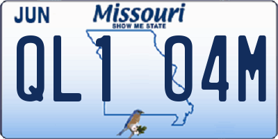 MO license plate QL1O4M