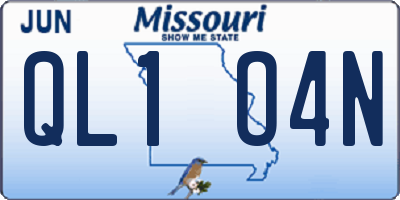 MO license plate QL1O4N