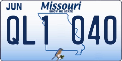 MO license plate QL1O4O