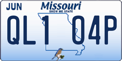 MO license plate QL1O4P