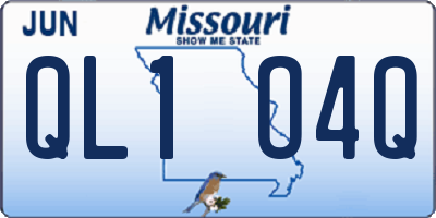 MO license plate QL1O4Q