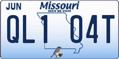 MO license plate QL1O4T