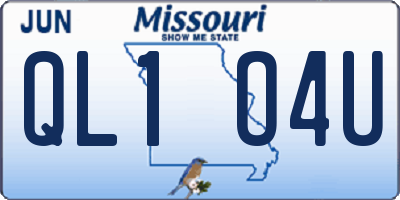 MO license plate QL1O4U