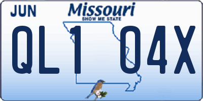 MO license plate QL1O4X