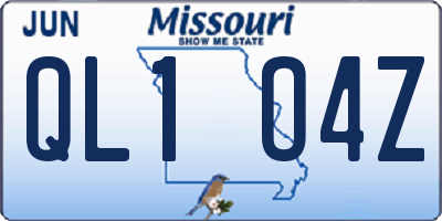 MO license plate QL1O4Z