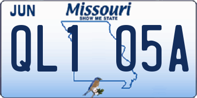 MO license plate QL1O5A