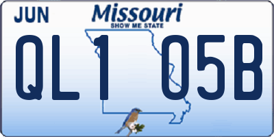 MO license plate QL1O5B
