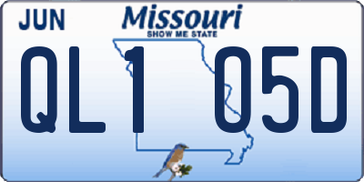 MO license plate QL1O5D