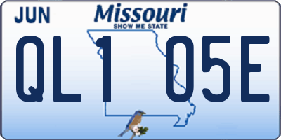 MO license plate QL1O5E