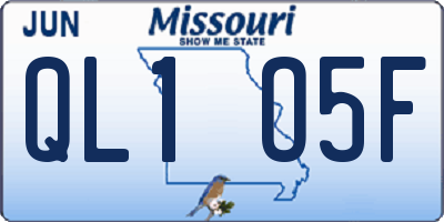MO license plate QL1O5F
