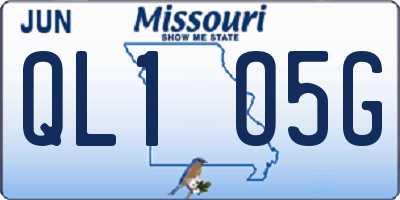 MO license plate QL1O5G