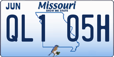 MO license plate QL1O5H