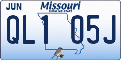 MO license plate QL1O5J
