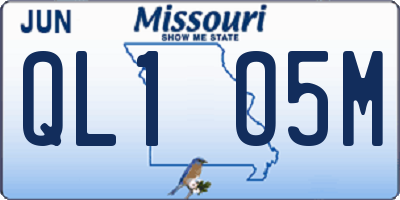 MO license plate QL1O5M