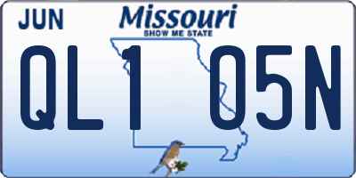 MO license plate QL1O5N
