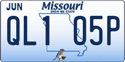 MO license plate QL1O5P