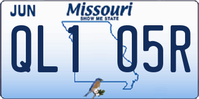 MO license plate QL1O5R
