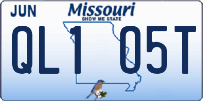MO license plate QL1O5T
