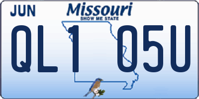 MO license plate QL1O5U