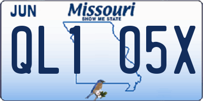 MO license plate QL1O5X
