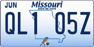 MO license plate QL1O5Z