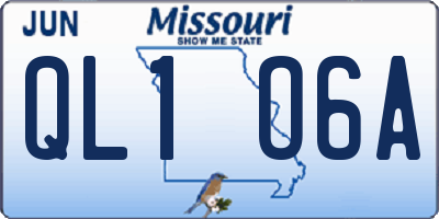 MO license plate QL1O6A