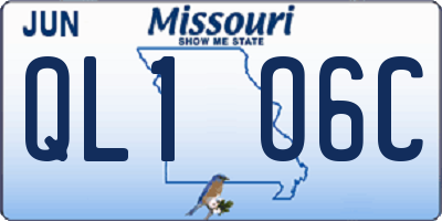 MO license plate QL1O6C