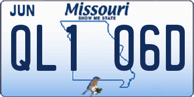 MO license plate QL1O6D