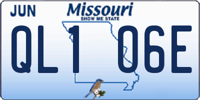 MO license plate QL1O6E