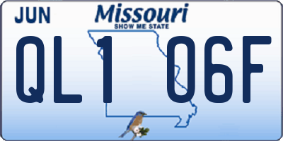 MO license plate QL1O6F