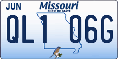 MO license plate QL1O6G