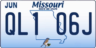 MO license plate QL1O6J