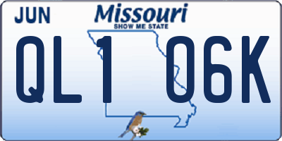 MO license plate QL1O6K