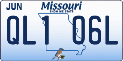 MO license plate QL1O6L