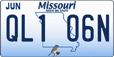 MO license plate QL1O6N