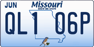 MO license plate QL1O6P