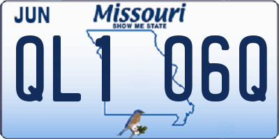 MO license plate QL1O6Q