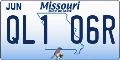 MO license plate QL1O6R