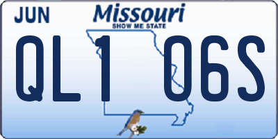MO license plate QL1O6S