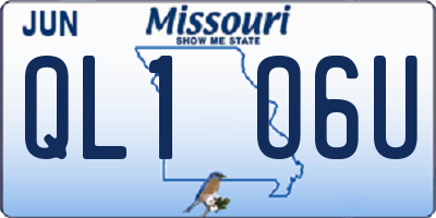 MO license plate QL1O6U