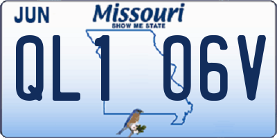 MO license plate QL1O6V
