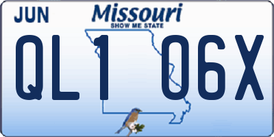 MO license plate QL1O6X